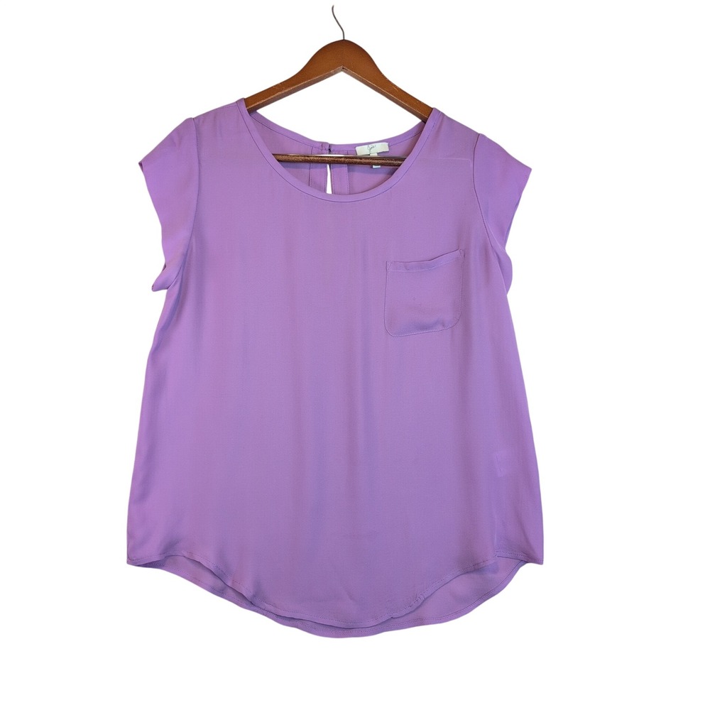 Joie Orchid Purple 100% Silk Cap Sleeve Keyhole Back Blouse N11-23294 Medium
